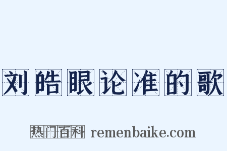 刘皓眼论准的歌是什么意思的图片